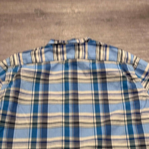Fossil Shirt Mens Extra Large Blue Plaid Long Sleeve Button Up Preppy Casual - Picture 7 of 10